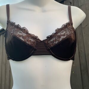 Dainty brown lace bra